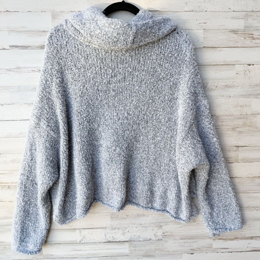 Free People BFF Cowl Neck Fuzzy Pullover Sweater Gray Women’s M Soft! - Picture 5 of 8